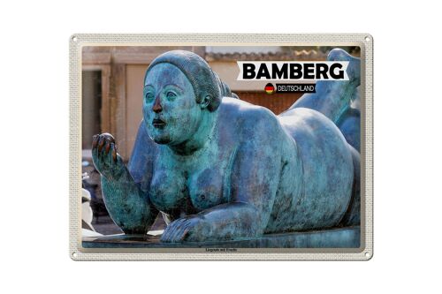 Blechschild Städte Bamberg Liegende mit Frucht 40x30cm