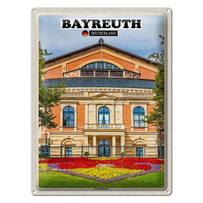 Targa in metallo città Sala dei festival di Bayreuth 40x30 cm