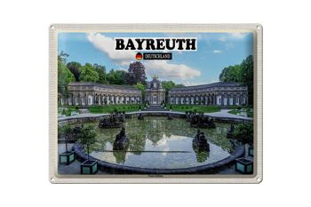 Plaque en tôle Villes Bayreuth Fontaine du Nouveau Château 40x30cm 1