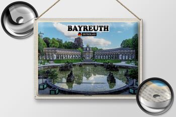 Plaque en tôle Villes Bayreuth Fontaine du Nouveau Château 40x30cm 2