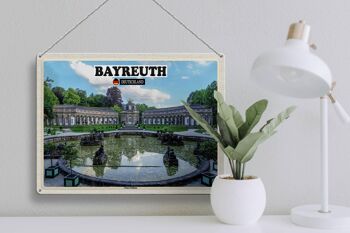 Plaque en tôle Villes Bayreuth Fontaine du Nouveau Château 40x30cm 3