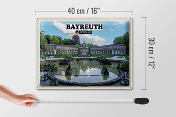 Plaque en tôle Villes Bayreuth Fontaine du Nouveau Château 40x30cm 4