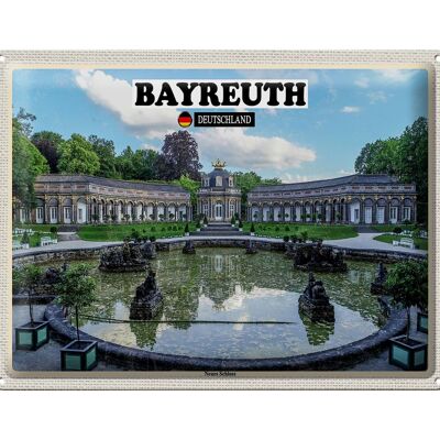 Plaque en tôle Villes Bayreuth Fontaine du Nouveau Château 40x30cm