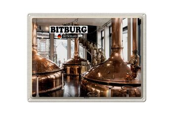 Plaque en étain Villes Bitburg Brasserie Traditionnelle 40x30cm 1