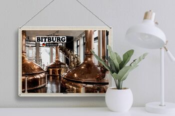 Plaque en étain Villes Bitburg Brasserie Traditionnelle 40x30cm 3