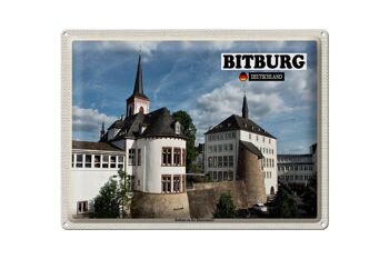 Plaque en tôle Villes Hôtel de ville de Bitburg sur le mur romain 40x30cm 1