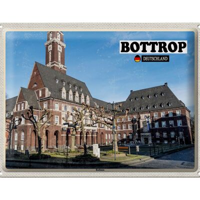Targa in metallo città Bottrop architettura del municipio 40x30 cm