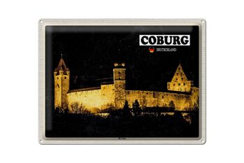 Plaque en tôle villes Coburg Le Château de Veste 40x30cm 1