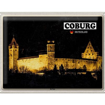 Cartel de chapa ciudades Coburg El Castillo de Veste 40x30cm