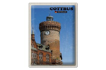 Plaque en tôle villes Cottbus Spremberger Tower 30x40cm 1