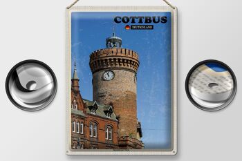 Plaque en tôle villes Cottbus Spremberger Tower 30x40cm 2