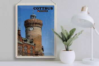 Plaque en tôle villes Cottbus Spremberger Tower 30x40cm 3