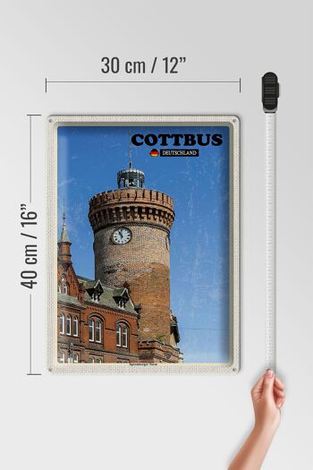 Plaque en tôle villes Cottbus Spremberger Tower 30x40cm 4
