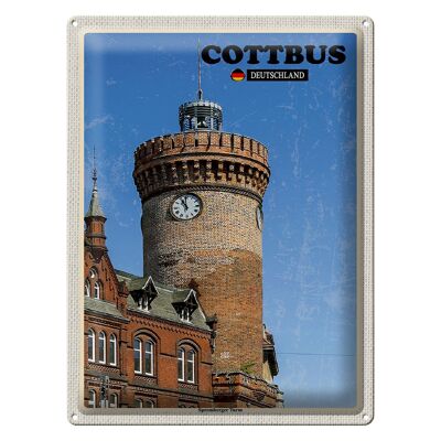 Metal sign cities Cottbus Spremberger Tower 30x40cm
