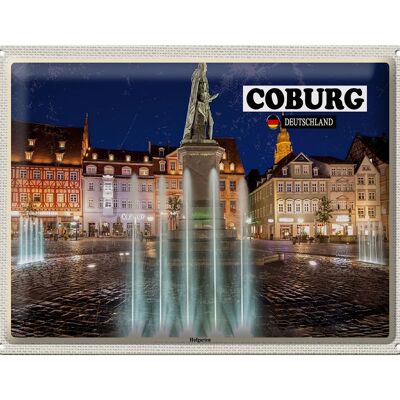 Targa in metallo città Coburg Hofgarten scultura 40x30 cm