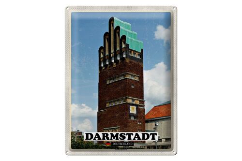 Blechschild Städte Darmstadt Hochzeitsturm Architektur 30x40cm