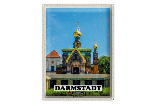 Blechschild Städte Darmstadt Russische Kapelle 30x40cm