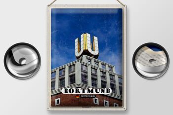 Plaque en tôle villes Dortmund Dortmunder U 30x40cm 2