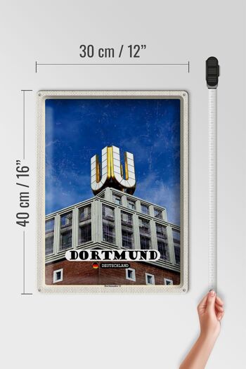 Plaque en tôle villes Dortmund Dortmunder U 30x40cm 4