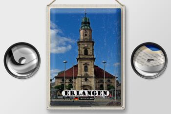 Plaque en tôle Villes Erlangen Église Huguenote 30x40cm 2