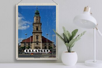 Plaque en tôle Villes Erlangen Église Huguenote 30x40cm 3