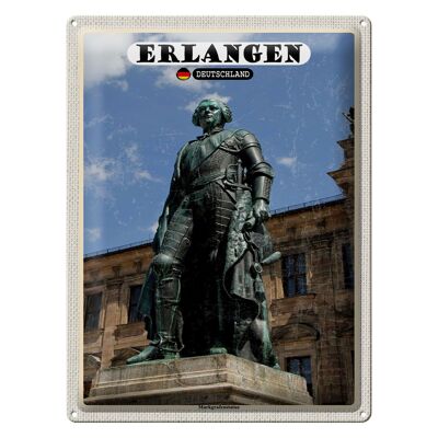 Blechschild Städte Erlangen Markgrafenstatue 30x40cm