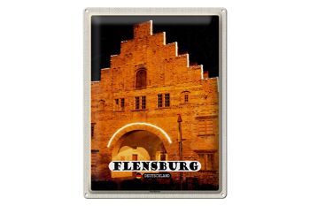 Plaque en tôle villes Flensburg Nordertor architecture 30x40cm 1