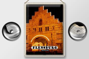 Plaque en tôle villes Flensburg Nordertor architecture 30x40cm 2
