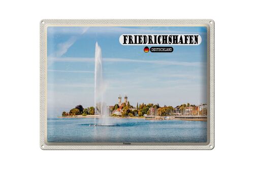 Blechschild Städte Friedrichshafen Fontaine Fluss 40x30cm