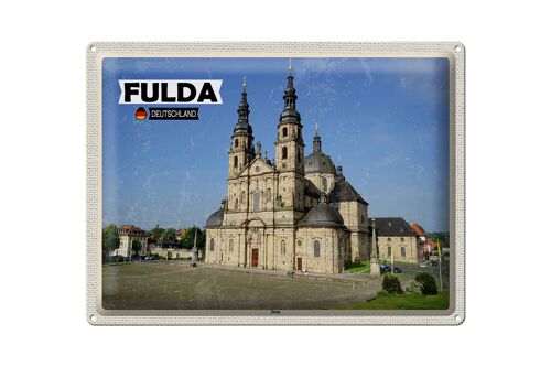 Blechschild Städte Fulda Dom Mittelalter Architektur 40x30cm