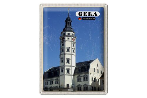 Blechschild Städte Gera Rathaus Altstadt Architektur 30x40cm