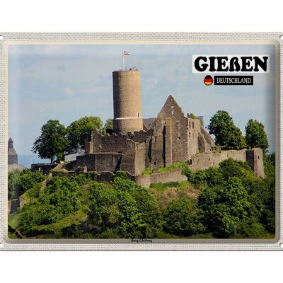 Cartel de chapa ciudades Castillo de Giessen arquitectura Gleiberg 40x30cm