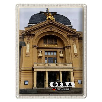 Cartel de chapa ciudades Teatro de Gera Edad Media 30x40cm