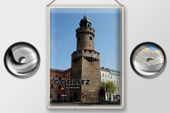 Plaque en tôle Villes Görlitz Reichenbacher Tower 30x40cm 2