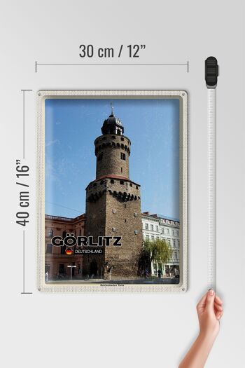 Plaque en tôle Villes Görlitz Reichenbacher Tower 30x40cm 4