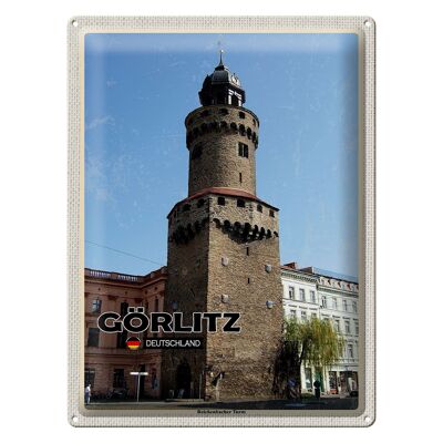 Cartel de chapa ciudades Görlitz Torre Reichenbacher 30x40cm