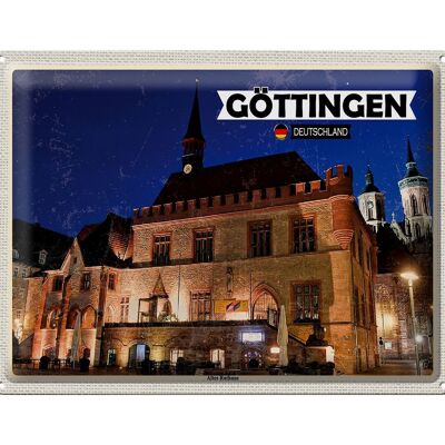 Cartel de chapa ciudades Göttingen antiguo ayuntamiento 40x30cm