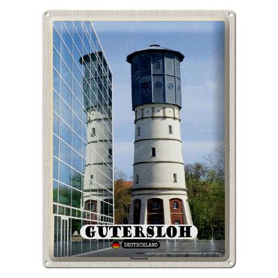 Blechschild Städte Gütersloh Wasserturm 30x40cm