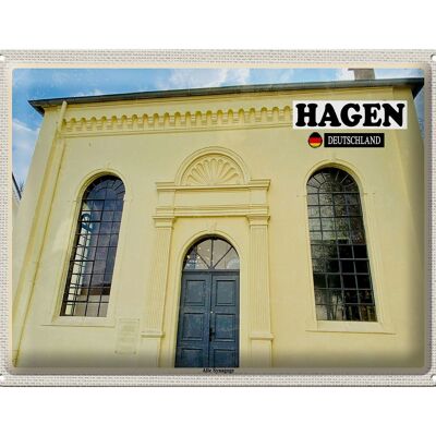 Targa in metallo Città Hage Vecchia Sinagoga Architettura 40x30 cm