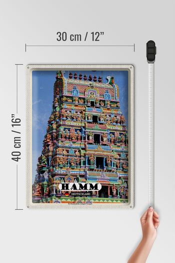 Plaque en tôle villes Hamm Siri-Kamadchi-Ampal-Temple 30x40cm 4