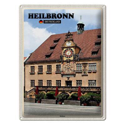 Cartel de chapa ciudades Heilbronn ayuntamiento casco antiguo 30x40cm