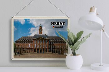 Plaque en tôle Villes Herne Mairie Architecture 40x30cm 3