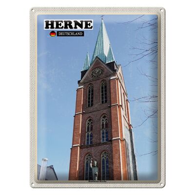Blechschild Städte Herne Bonifatius-Kirche Architektur 30x40cm