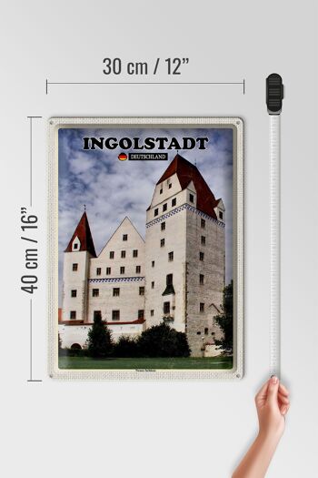 Plaque en tôle villes Ingolstadt Nouveau Château 30x40cm 4
