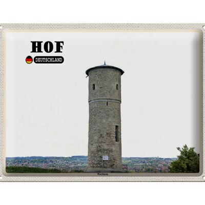 Blechschild Städte Hof Wartturm Sehenswürdigkeit 40x30cm