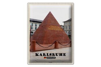 Plaque en tôle villes Karlsruhe architecture pyramidale 30x40cm 1