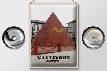 Plaque en tôle villes Karlsruhe architecture pyramidale 30x40cm 2