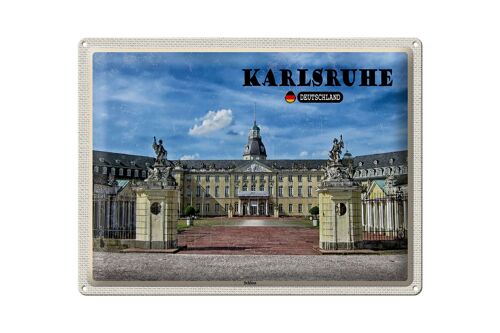 Blechschild Städte Karlsruhe Schloss Brunnen 40x30cm