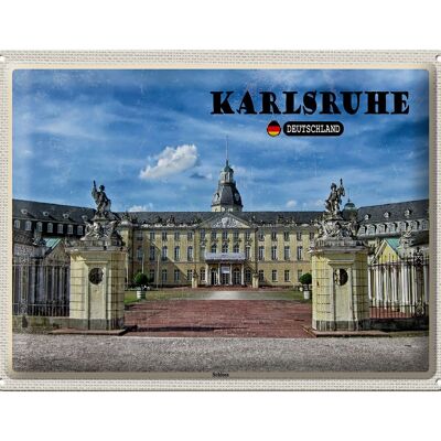 Targa in metallo città Fontana del castello di Karlsruhe 40x30 cm