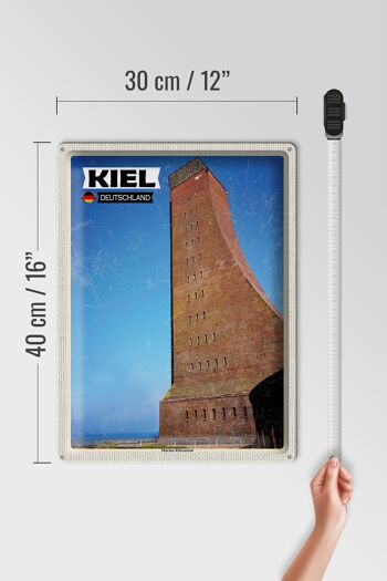 Plaque en étain Villes Kiel Mémorial Naval Moyen Âge 30x40cm 4